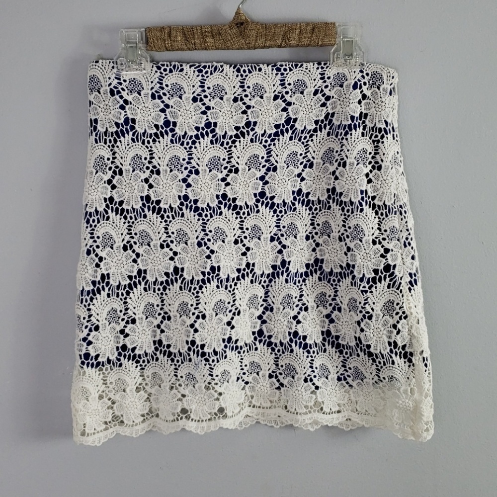 Francescas Collections skirt royal blue white lace
